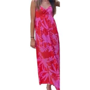 Japna Pink Floral Maxi Dress / Coverup